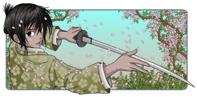 Tableau  Anime Illustration d'une fille avec une épée