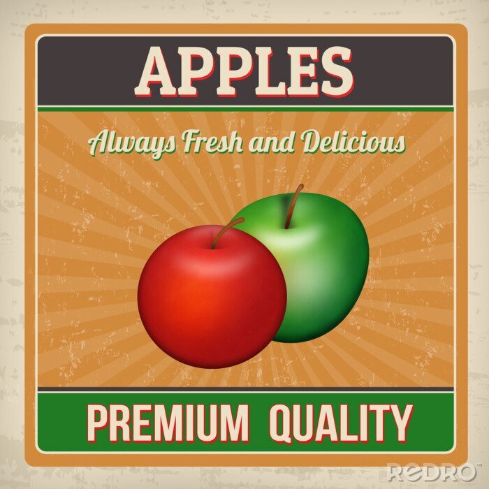 Tableau  Apples retro poster