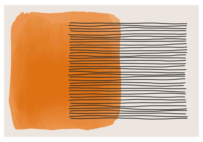 Tableau  Aquarelle abstraite à l'orange