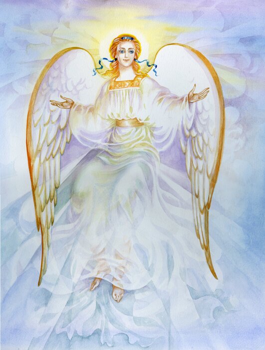 Tableau  Aquarelle et Ange Gardien