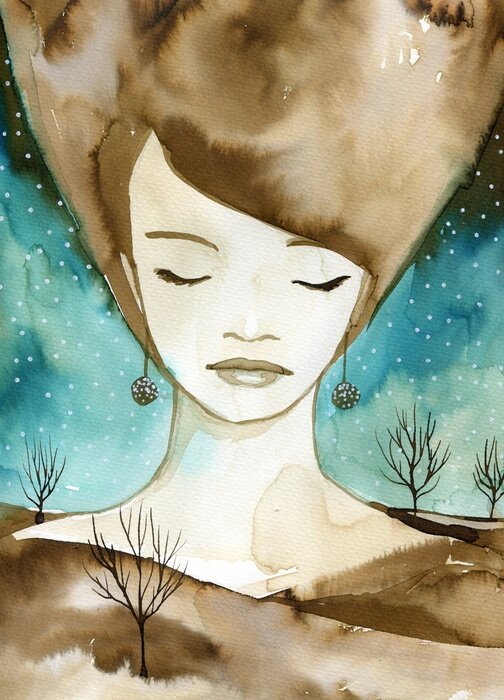 Tableau  Aquarelles femme.