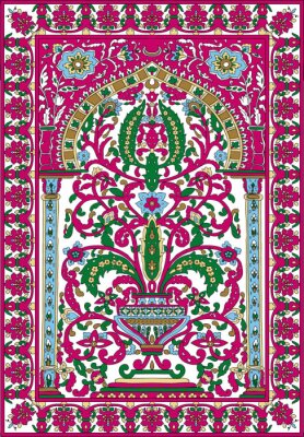 Arabic tile fresca flower pink
