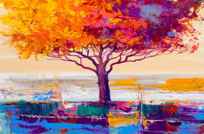Tableau  Arbre abstrait et pittoresque