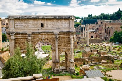 Arc de l'empereur Septime Sévère et le Forum romain à Rome, je