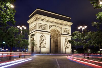 Tableau  Arc de Triomphe à Paris la nuit
