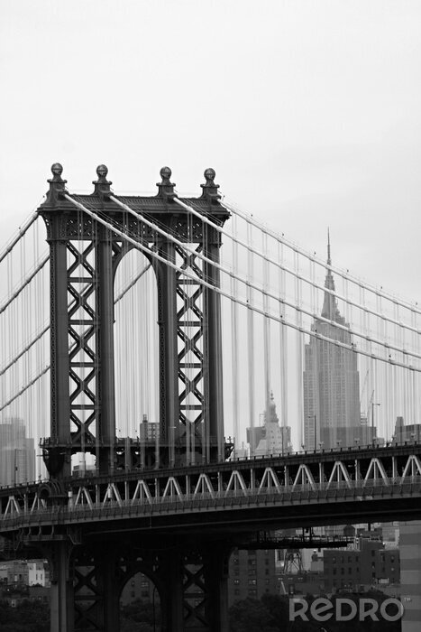 Tableau  Architecture à Manhattan  noir et blanc
