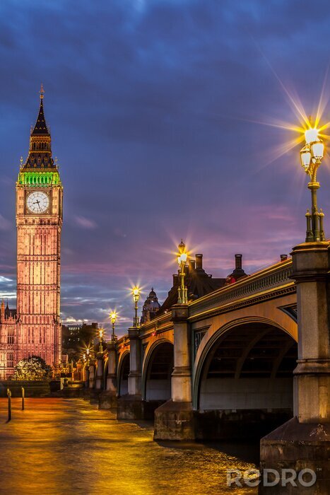 Tableau  Architecture londonienne le soir