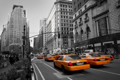 Architectureet taxis jaunes new-yorkais