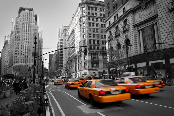 Tableau  Architectureet taxis jaunes new-yorkais
