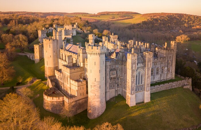 Tableau  Arundel Castle, Arundel, West Sussex, England, United Kingdom. Bird Eye View