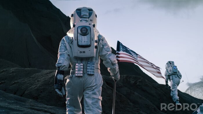 Tableau  Astronaute avec un drapeau américain
