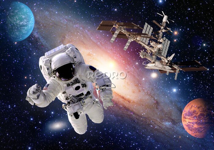 Tableau  Astronaute en mission spatiale
