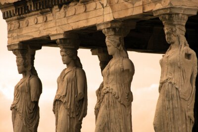 Tableau  Athènes, Grèce - cariatides, figures féminines sculptées