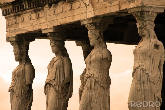 Tableau  Athènes, Grèce - cariatides, figures féminines sculptées