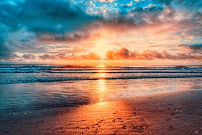 Tableau  Atlantic Ocean, Shoreline, Florida, Coastline, Daytona Beach, beach, sun, sunrise, waves, tides, 