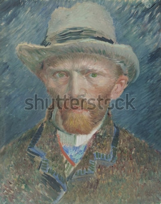 Tableau  Autoportrait, de Vincent van Gogh, 1887, peinture à l'huile néerlandaise. Il se présente ici comme un parisien à la mode