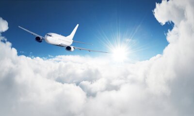 Tableau  Avion dans le ciel - avion de passagers / avion
