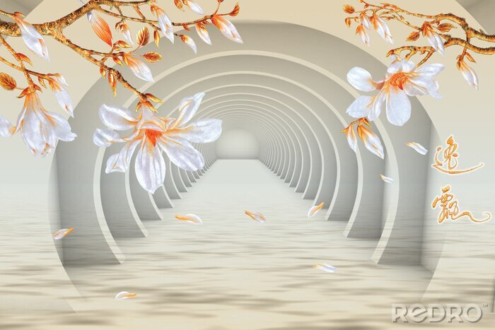 Tableau  background with floral design 