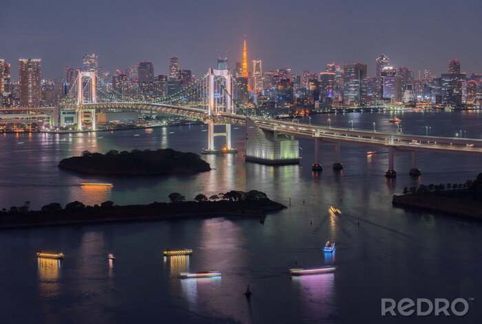 Tableau  Baie de Tokyo au pont de l'arc-en-ciel