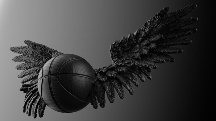 Tableau  ballon de basket ailé