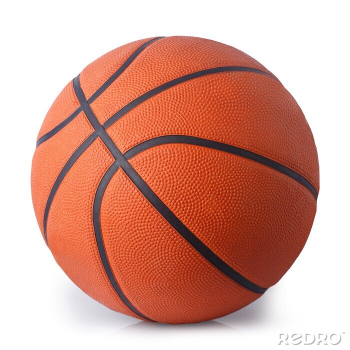 Tableau  Ballon de basket isolé sur fond blanc