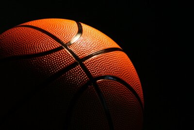 Tableau  ballon de basket sur fond noir