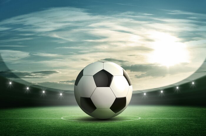 Tableau  Ballon de foot stade le soir