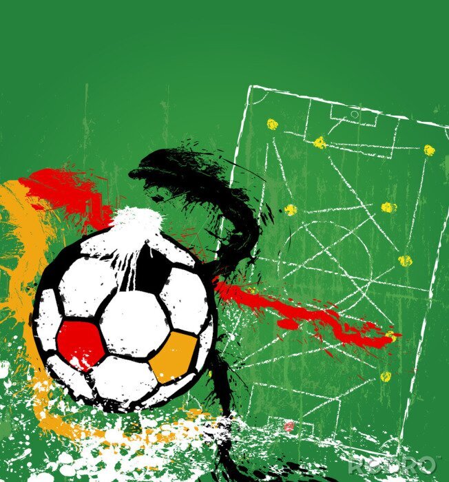 Tableau  Ballon de football version peinture abstraite