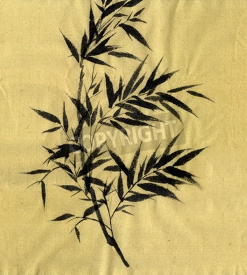 Tableau  Bambusa Bambusa. Style de la figure Guohua