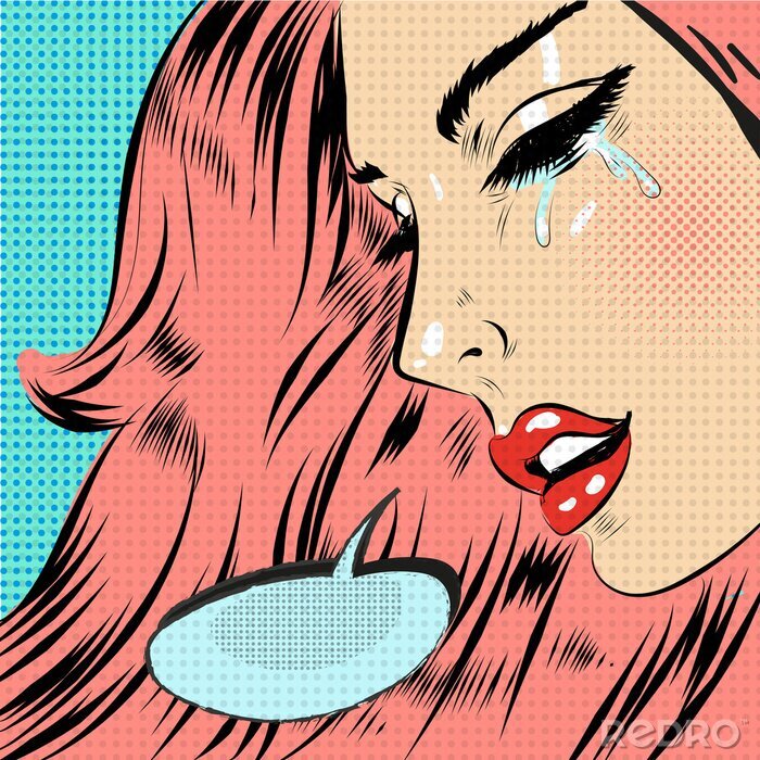 Tableau  Bande dessinée femme en larmes
