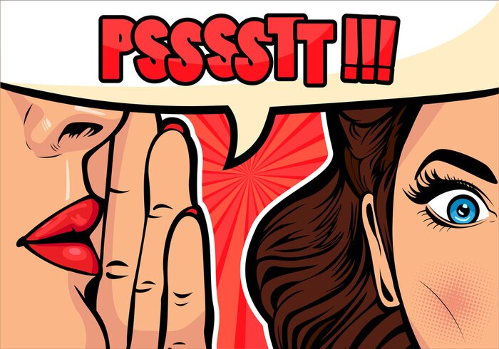 Tableau  Bande dessinée Illustration avec des filles qui bavardent