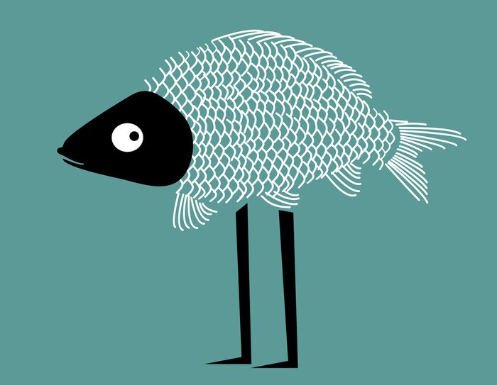 Tableau  Bande dessinée poisson amusant