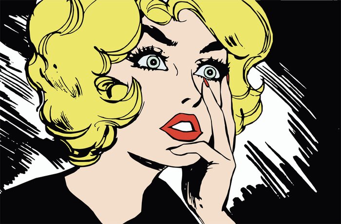 Tableau  Bande dessinée pop'art et femme