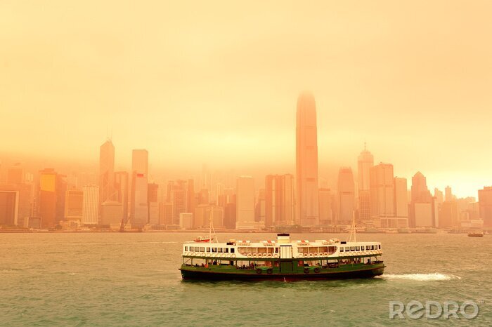 Tableau  Bateau et Hong Kong