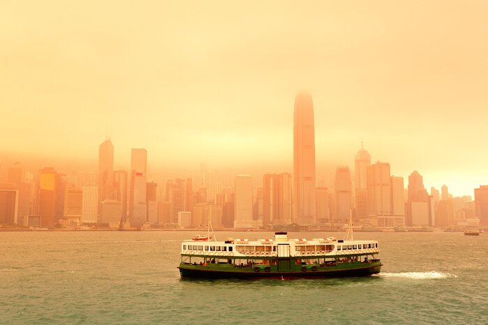 Tableau  Bateau et Hong Kong