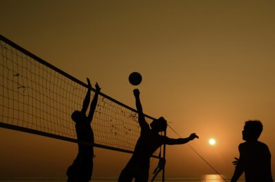Beach-volley silhouette
