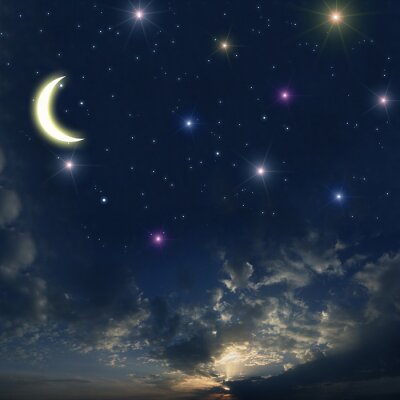 Tableau  Beau ciel de nuit avec beaucoup d'étoiles