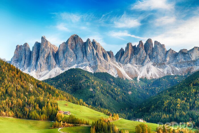 Tableau  Beautiful landscape of Italian dolomites - Santa maddalena