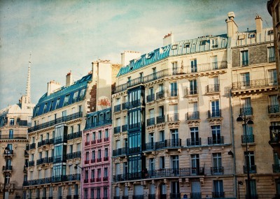 Tableau  Beautiful Parisian sunshine streets view paris,france Europe