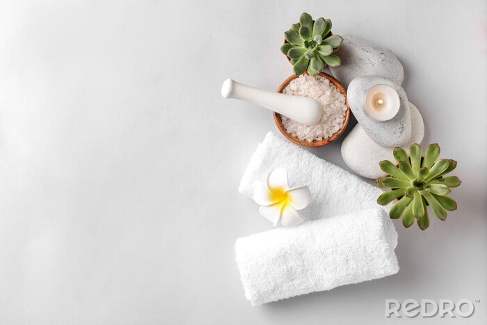 Tableau  Beautiful spa composition on light background