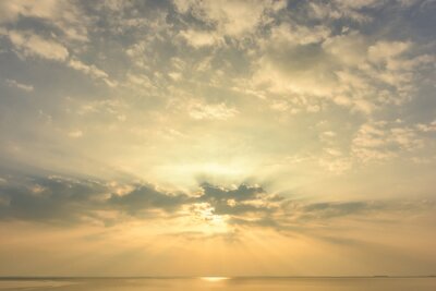  Beautiful sunset on the ocean.