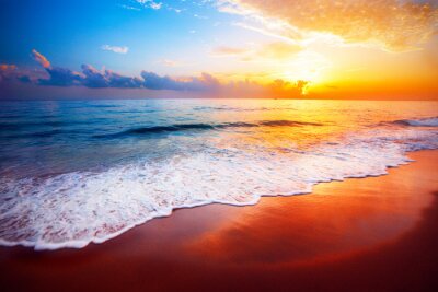 Tableau  beautiful tropical sunset and sea