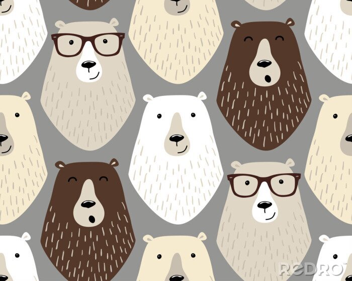 Tableau  Beaux oursons avec des lunettes