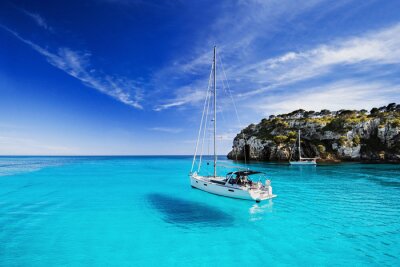 Tableau  Belle baie avec voiliers, île de Menorca, Espagne