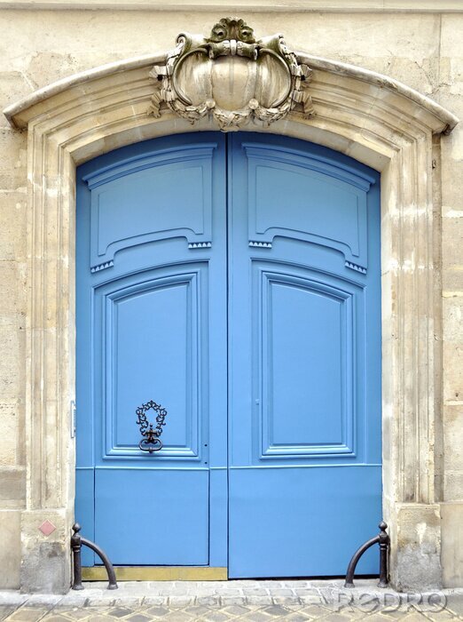 Tableau  Belle porte bleu clair Paris