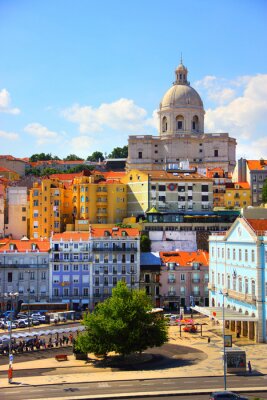 Tableau  Belle vue sur la vieille ville de Lisbonne, Portugal