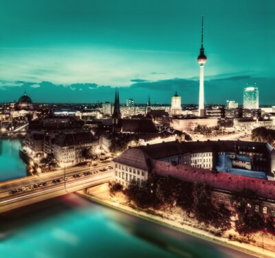 Tableau  Berlin, Allemagne principaux monuments de la nuit