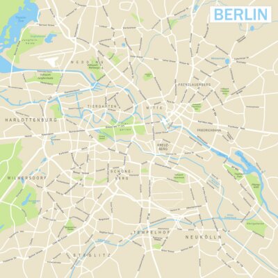 Berlin, carte, -, vecteur, Illustration