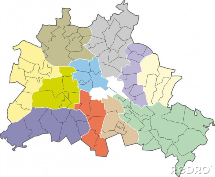 Tableau  Berlin, comtés, districts