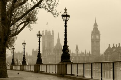 Tableau  Big Ben et Houses of Parliament, Londres dans le brouillard